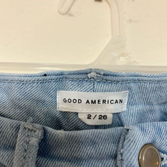 Good American Cigarette Raw Hem Light Wash Jeans 2 Women - Picture 4 of 11